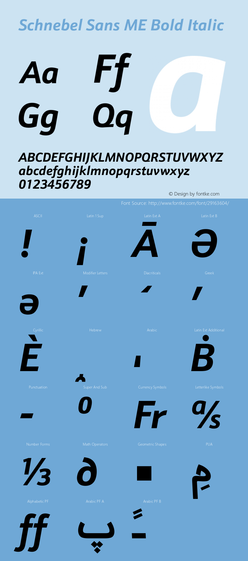 Schnebel Sans ME Bold Italic Version 1.00图片样张