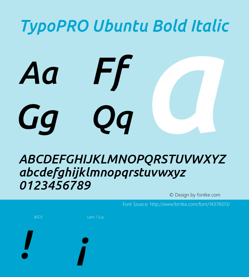 TypoPRO Ubuntu Bold Italic Version 0.80图片样张