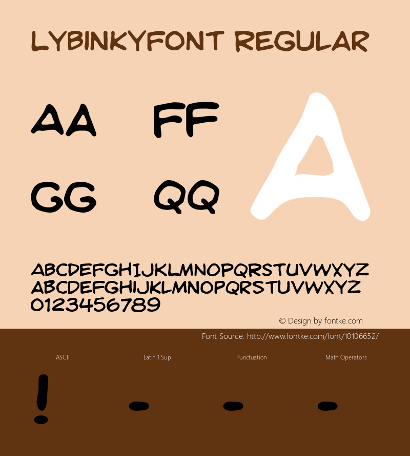 LYBinkyFont Regular Macromedia Fontographer 4.1 8/8/2002图片样张