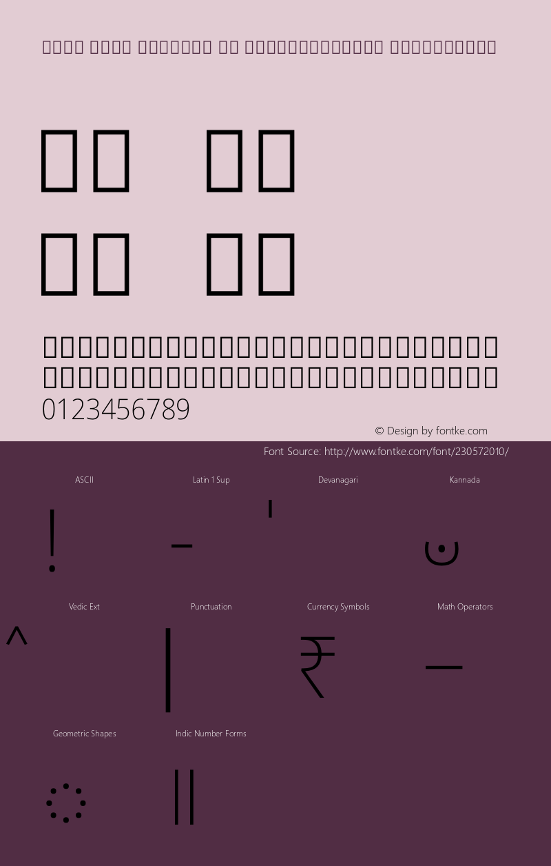 Noto Sans Kannada UI SemiCondensed ExtraLight Version 2.002图片样张