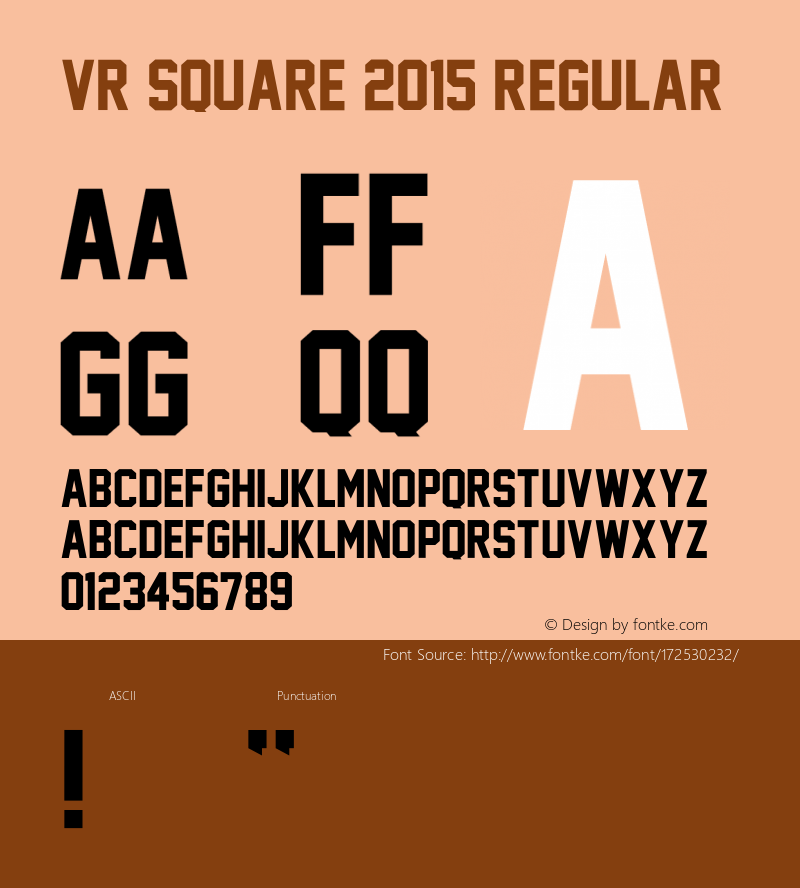 VRSQUARE2015-Regular Version 1.000;PS 002.000;hotconv 1.0.88;makeotf.lib2.5.64775图片样张