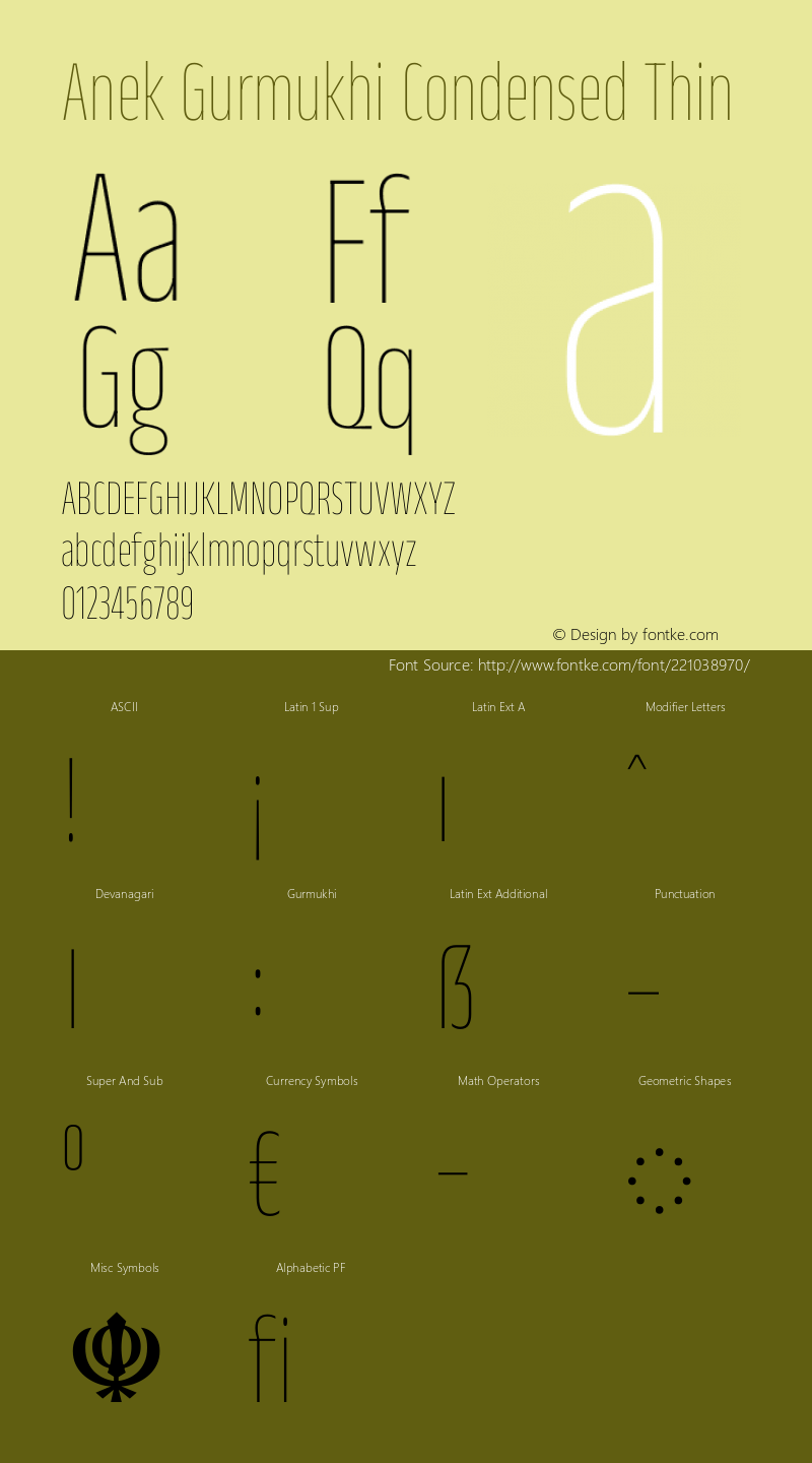 Anek Gurmukhi Condensed Thin Version 1.003图片样张