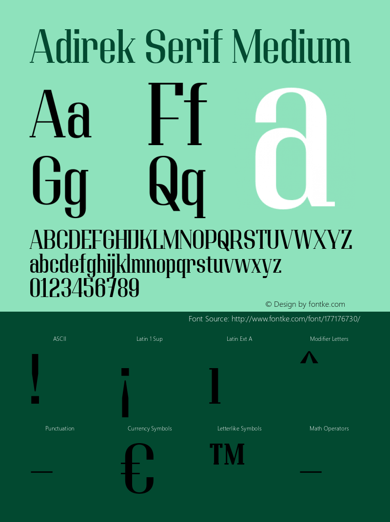 Adirek Serif Medium Version 1.00图片样张