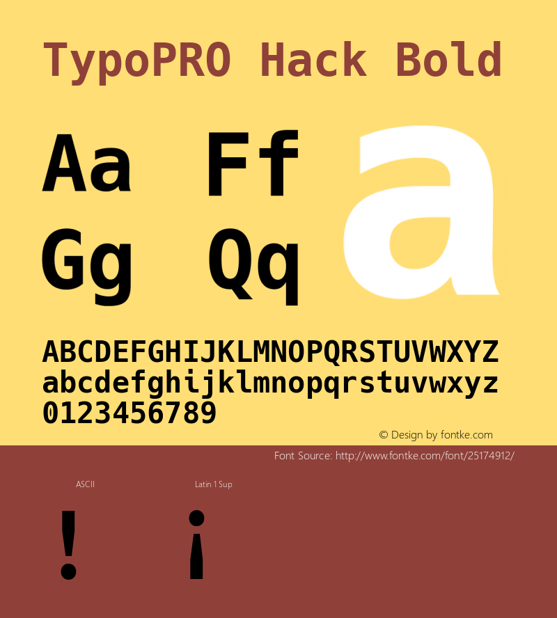 TypoPRO Hack Bold Version 3.000; 706b2b23b-release; ttfautohint (v1.6) -l 6 -r 50 -G 200 -x 10 -H 260 -D latn -f latn -m 