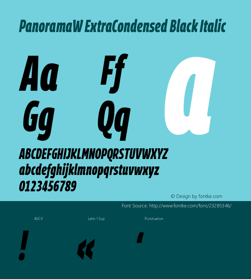 PanoramaW ExtraCondensed Black Italic Version 1.001;PS 1.1;hotconv 1.0.72;makeotf.lib2.5.5900; ttfautohint (v0.92) -l 8 -r 50 -G 200 -x 14 -w 