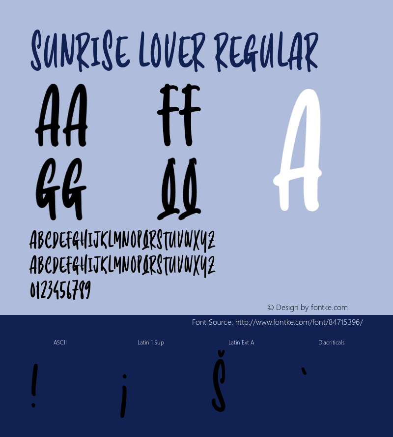 Sunrise Lover Version 1.00;July 2, 2020;FontCreator 12.0.0.2567 64-bit图片样张