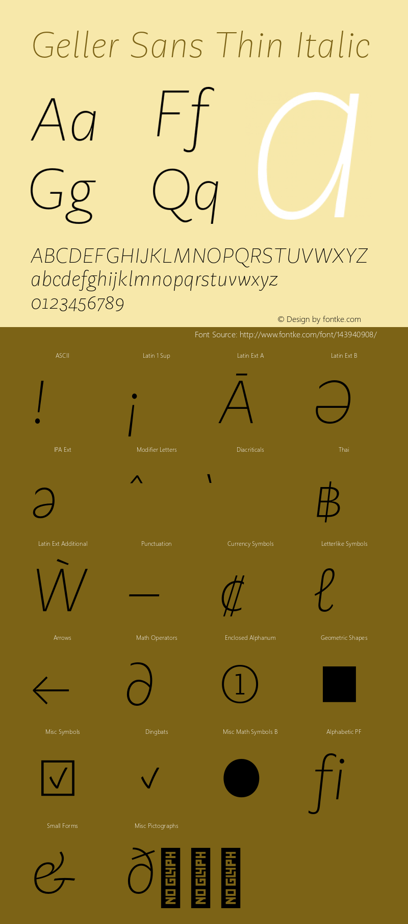 Geller Sans Thin Italic Version 1.000;hotconv 1.0.109;makeotfexe 2.5.65596图片样张