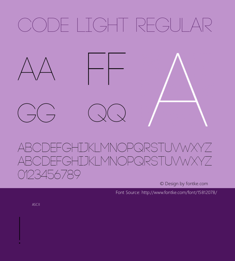 Code Light Regular Version 1.0; ttfautohint (v1.4.1)图片样张