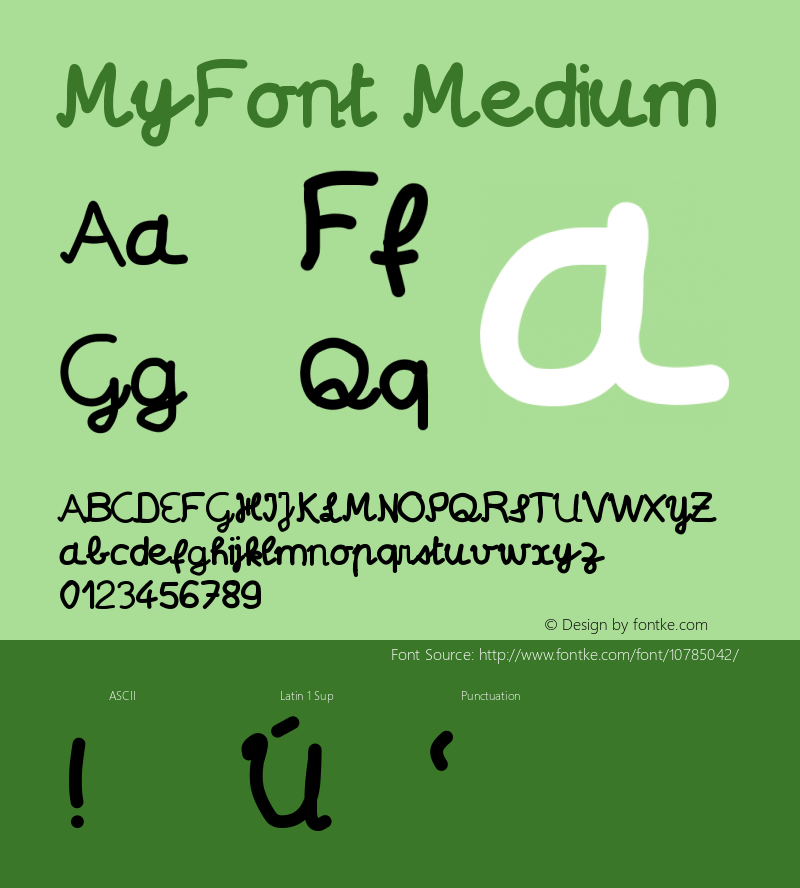 MyFont Medium Version 001.000图片样张