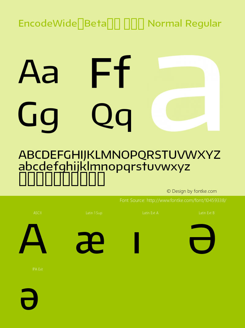 EncodeWide-Beta29 400 Normal Regular Version 0.000;PS (version unavailable);hotconv 1.0.70;makeotf.lib2.5.58329 DEVELOPMENT图片样张