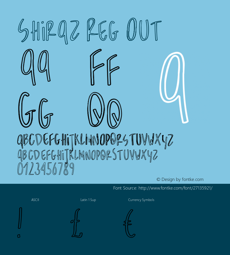 Shiraz Reg Out Version 1.001;Fontself Maker 1.1.0图片样张
