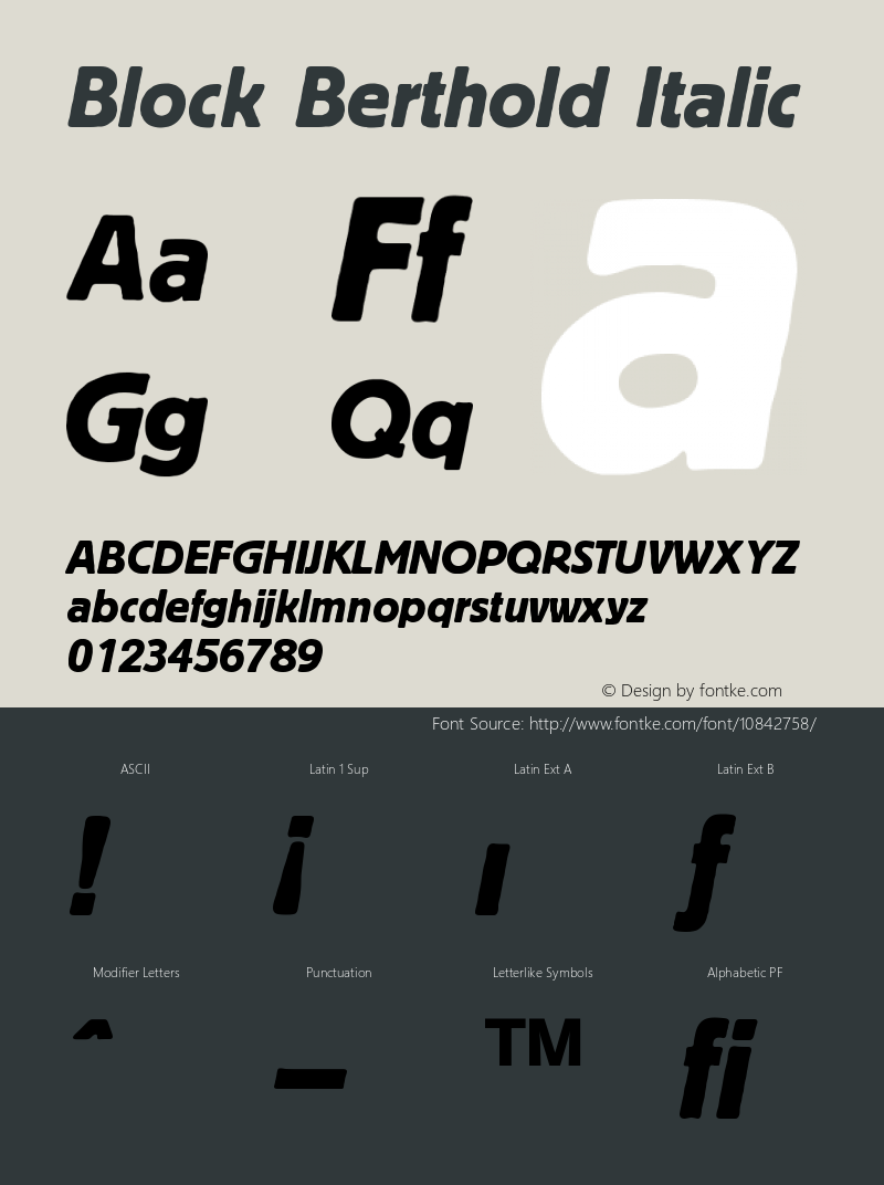 Block Berthold Italic Version 001.000图片样张