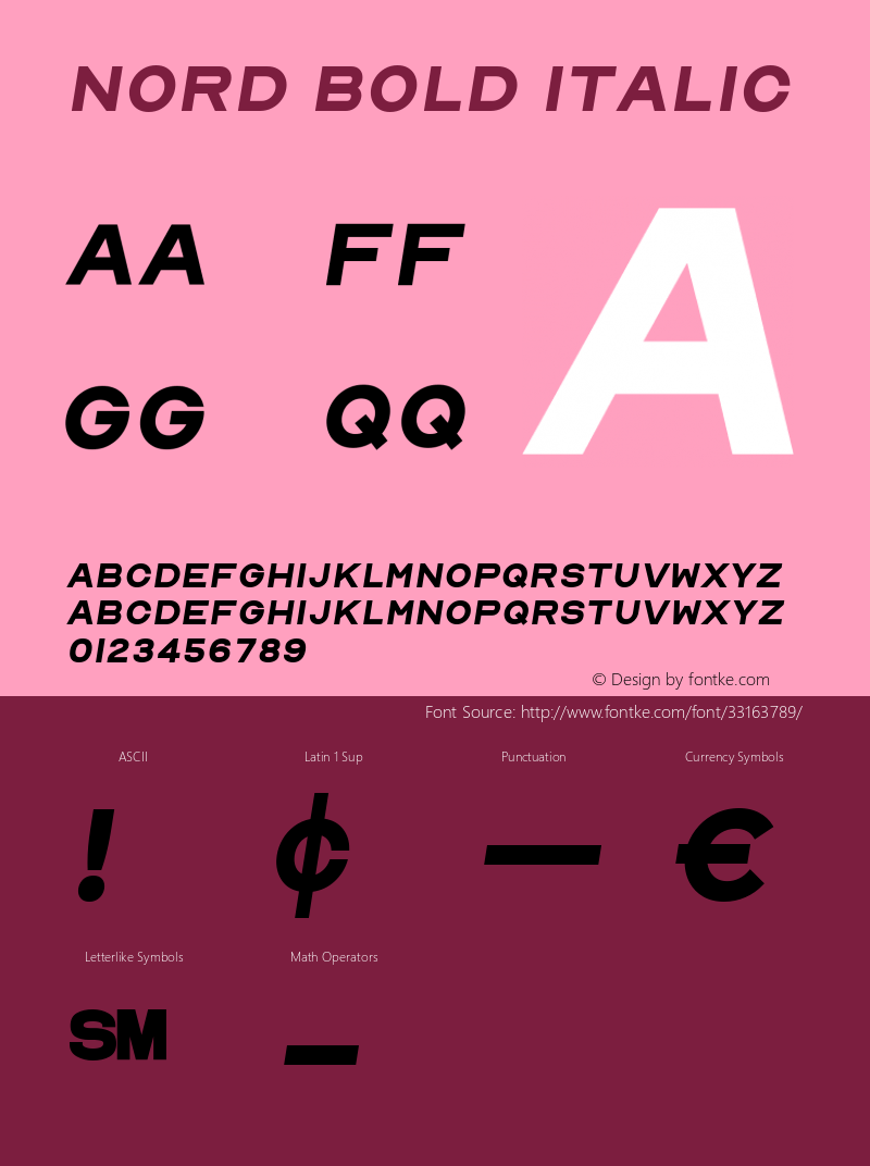 Nord Bold Italic Version 1.000图片样张