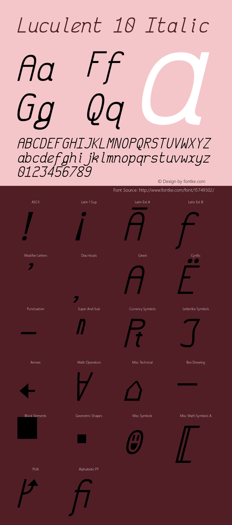 Luculent 10 Italic Version 2.0.0-b4b12eb282a3图片样张