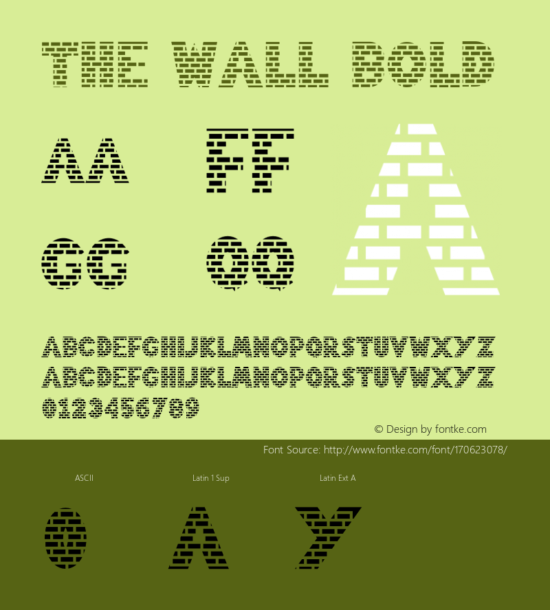 The Wall Bold Version 1.001;Fontself Maker 3.5.4图片样张