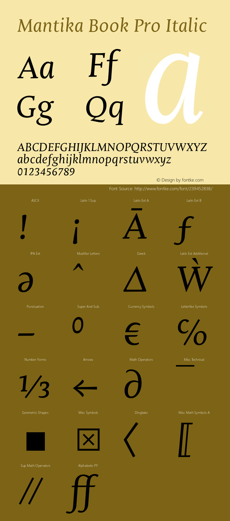 Mantika Book Pro Italic Version 1.0图片样张