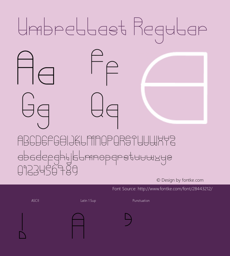 Umbrellast Version 1.004;Fontself Maker 3.0.2图片样张