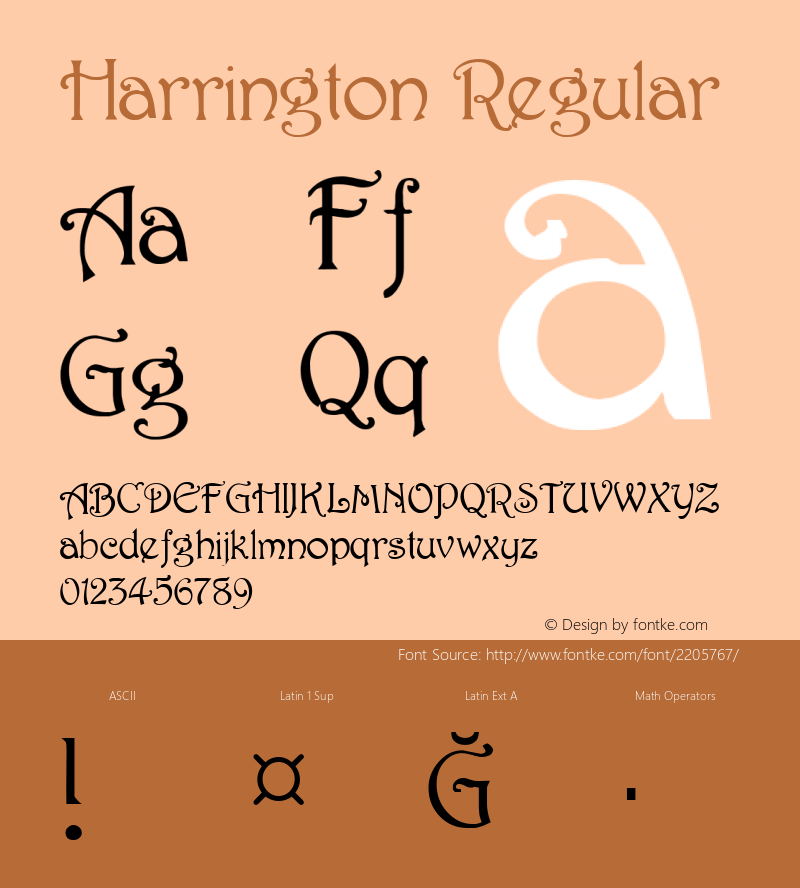 Harrington Regular Converted from c:\3-lbattf\HARRINGT.TF1 by ALLTYPE图片样张