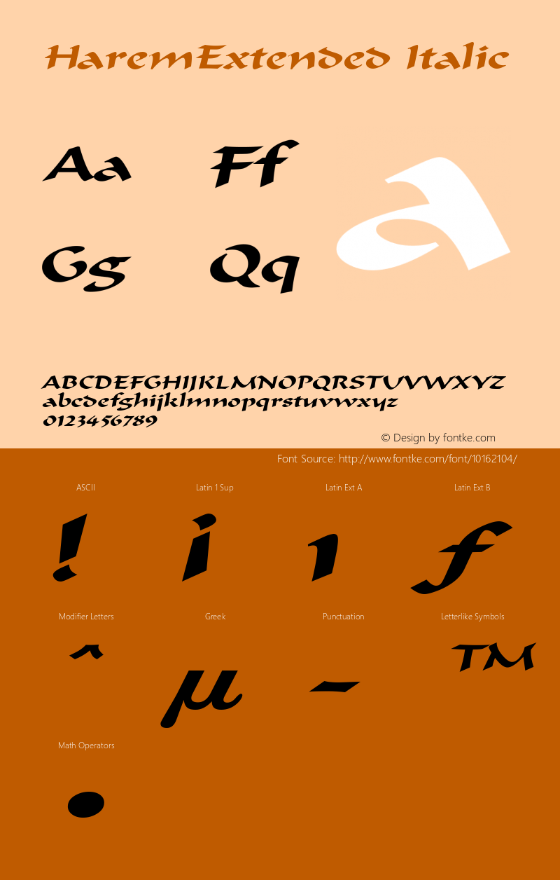 HaremExtended Italic Rev. 003.000图片样张