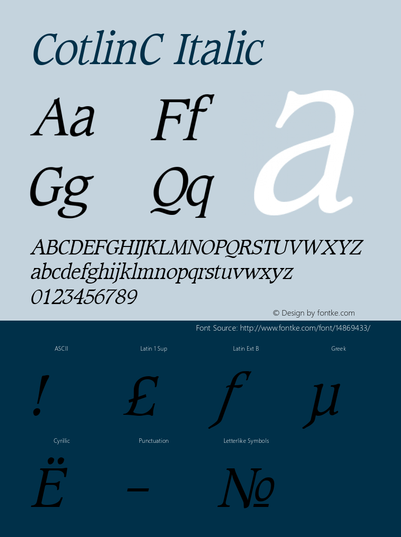 CotlinC Italic Version 1.1图片样张