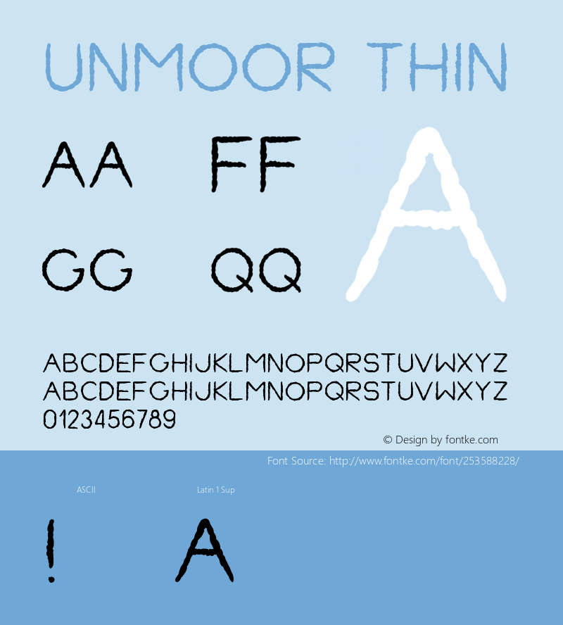 Unmoor Thin Version 1.002;Fontself Maker 2.1.2图片样张