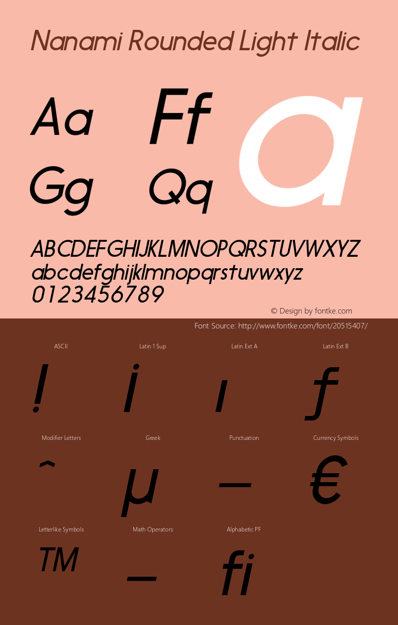 NanamiRounded-LightItalic Version 1.003;com.myfonts.thinkdust.nanami.light-oblique.wfkit2.41x2图片样张