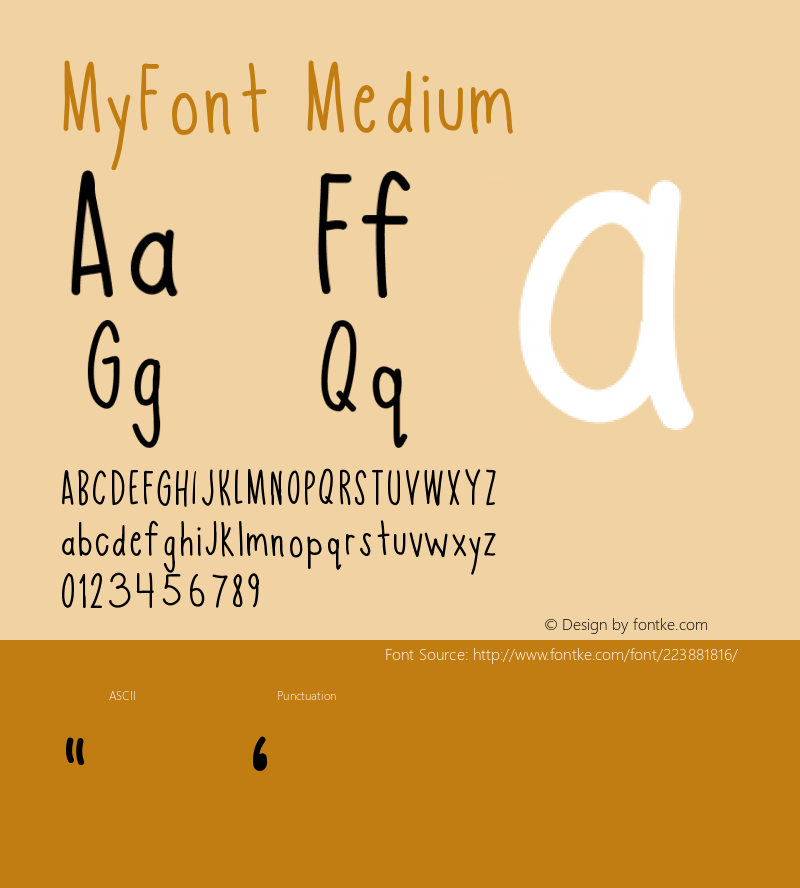 MyFont Version 001.000图片样张