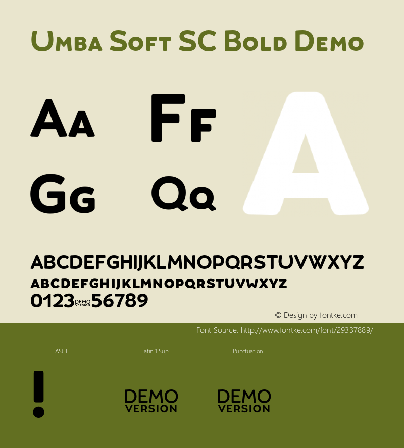 Umba Soft SC Bold Demo Version 1.010;PS 001.010;hotconv 1.0.88;makeotf.lib2.5.64775图片样张