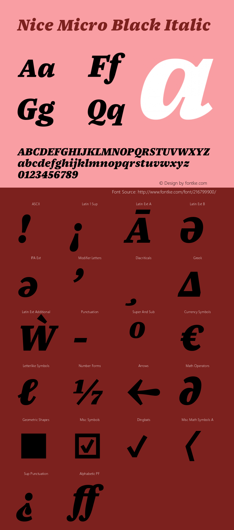 Nice Micro Black Italic Version 1.000 | web-ttf图片样张