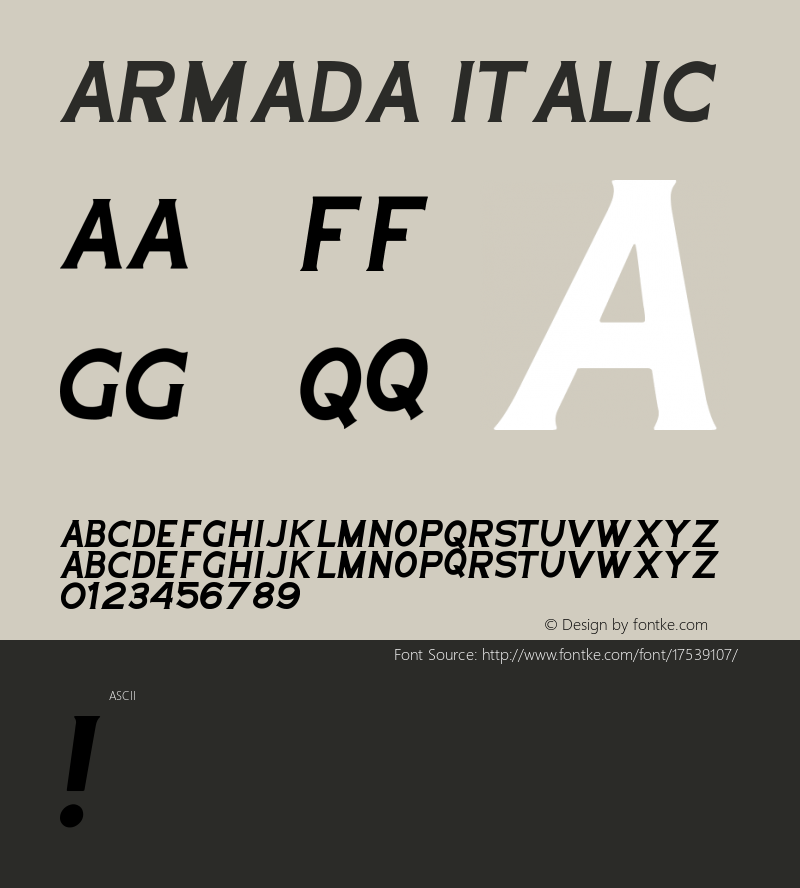 Armada Italic Version 1.002;Fontself Maker 1.0.7图片样张