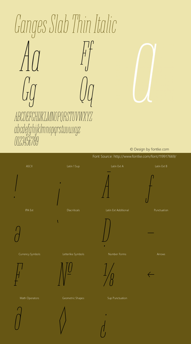 Ganges Slab Thin Italic 1.000图片样张