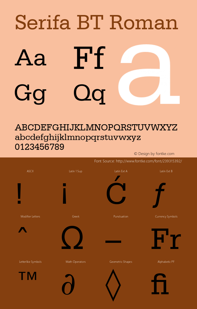 Serifa BT Roman Version 1.01 emb4-OT图片样张