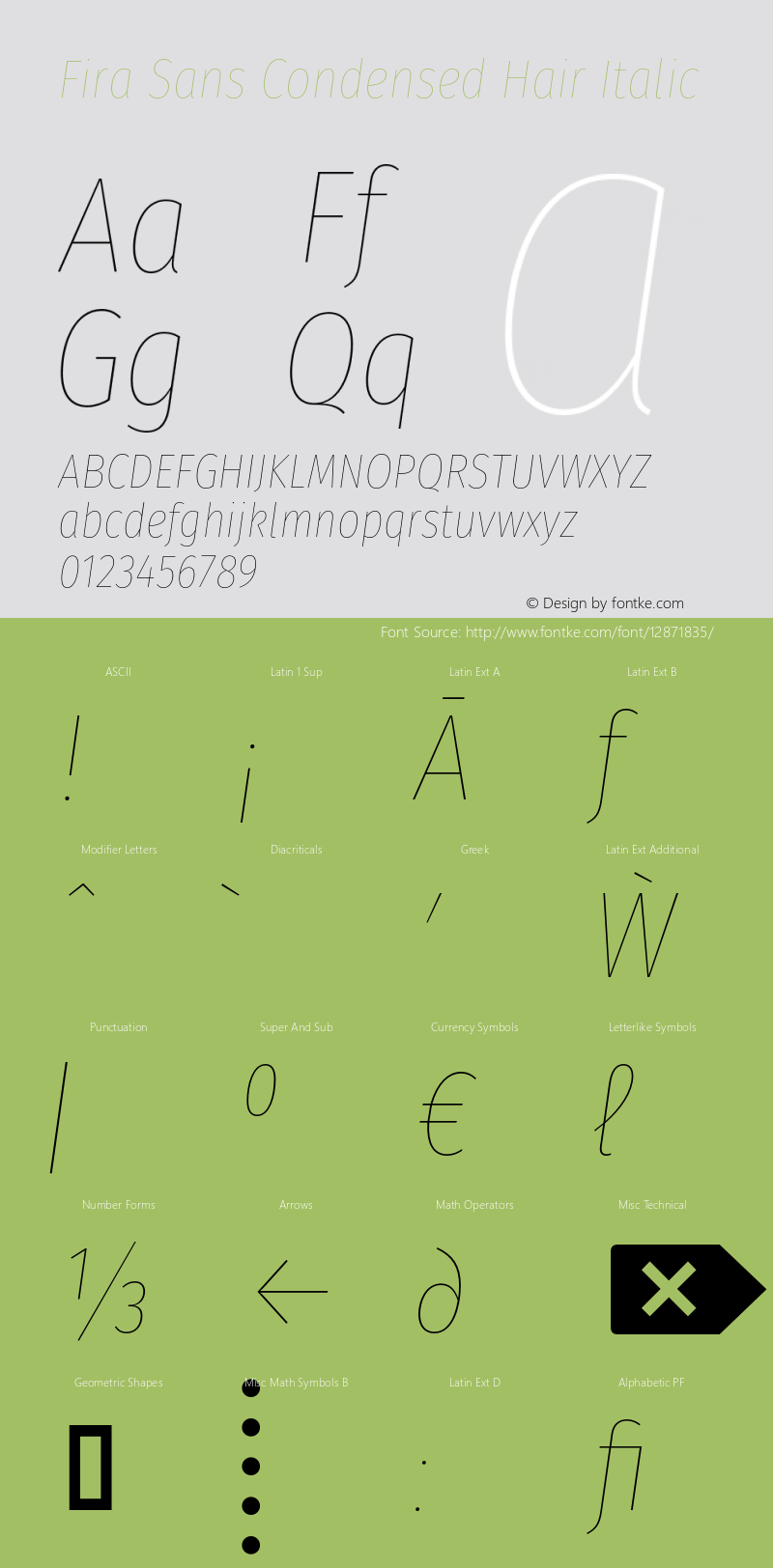 Fira Sans Condensed Hair Italic Version 4.202;PS 004.202;hotconv 1.0.88;makeotf.lib2.5.64775图片样张