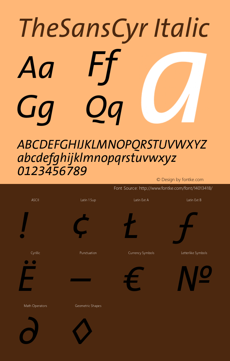 TheSansCyr Italic 001.006图片样张