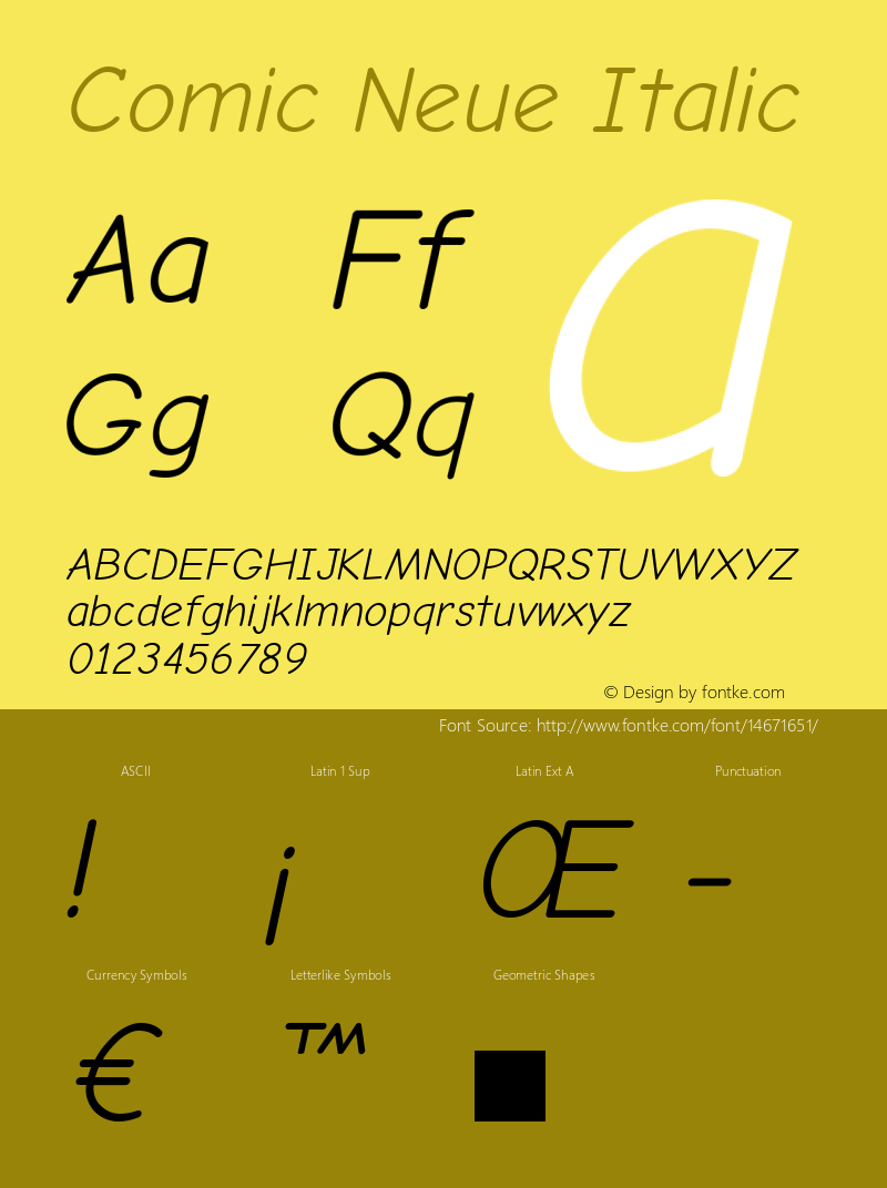 Comic Neue Italic 1.000图片样张