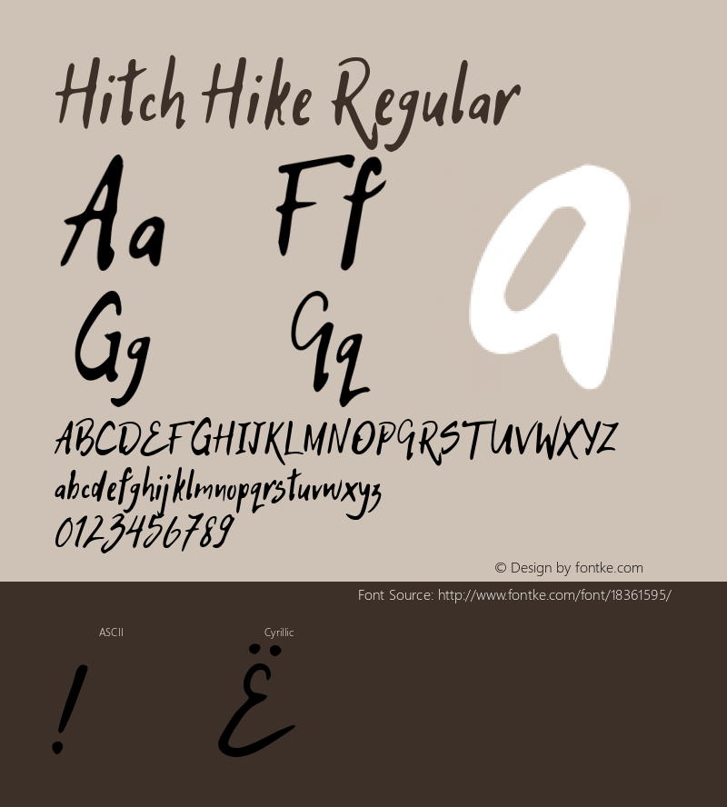 Hitch Hike Regular Version 1.000; ttfautohint (v1.4.1)图片样张