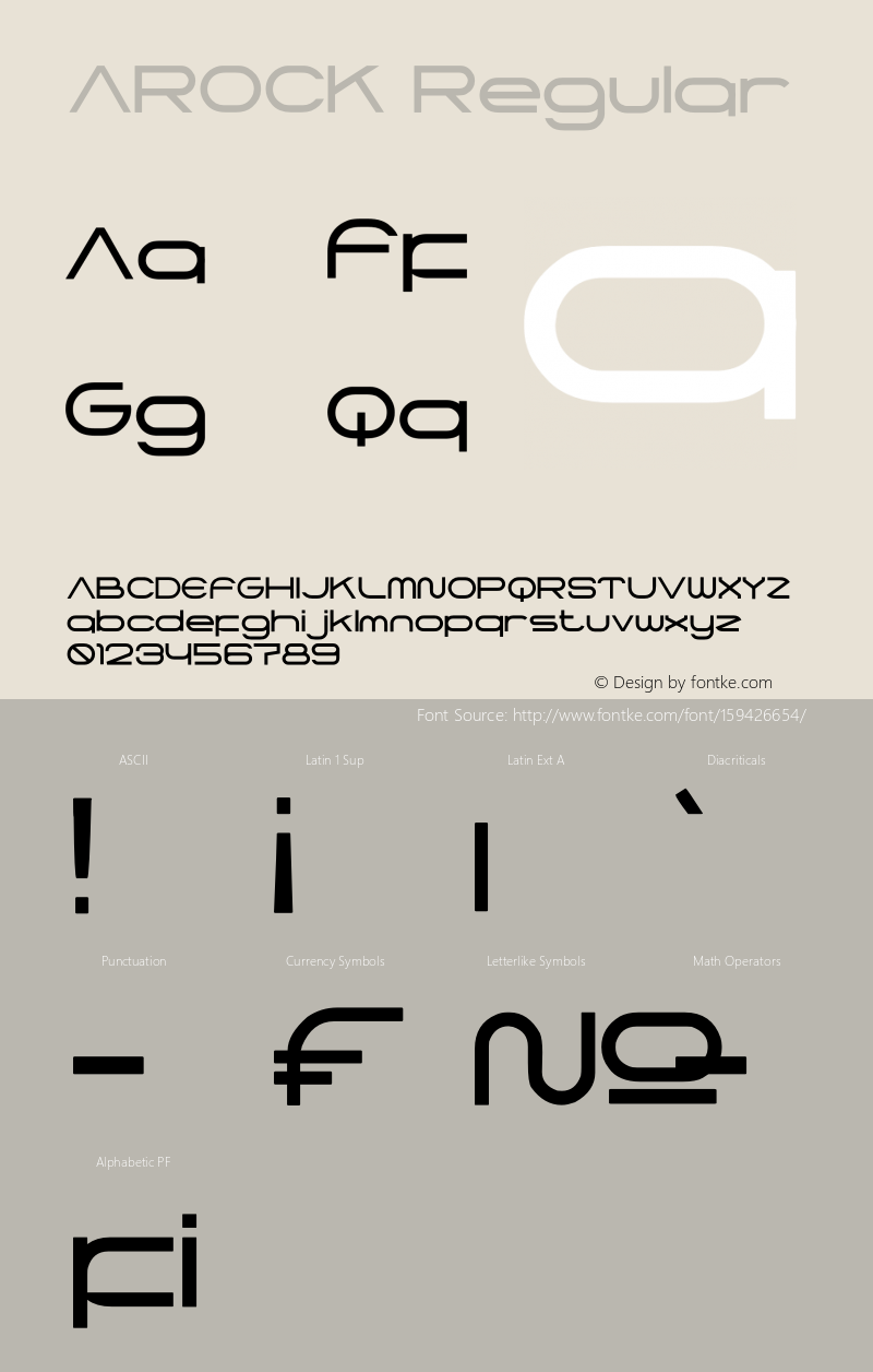 AROCK Version 1.00;April 28, 2021;FontCreator 13.0.0.2683 32-bit图片样张