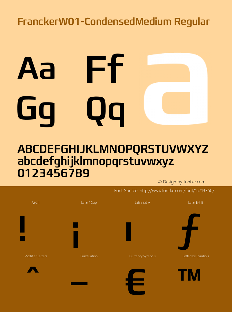 FranckerW01-CondensedMedium Regular Version 1.00图片样张