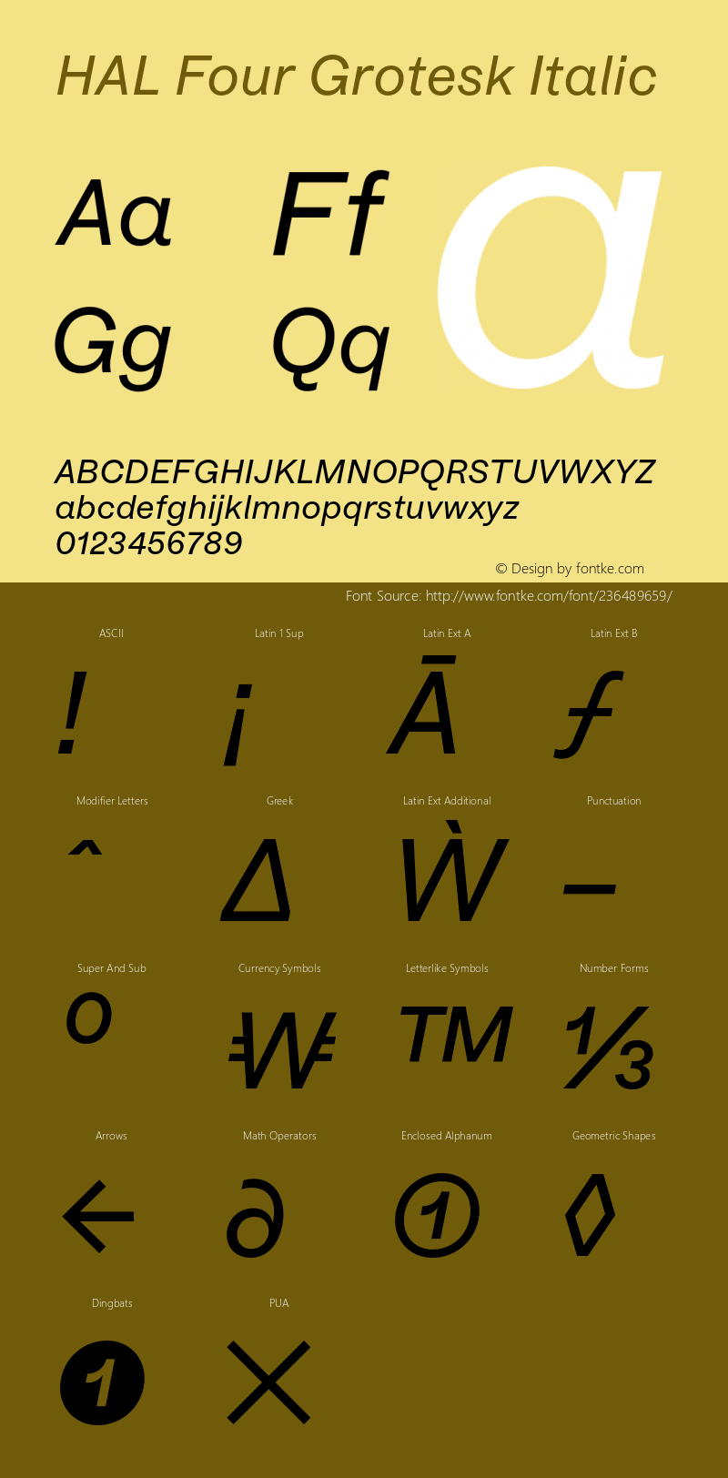 HAL Four Grotesk Italic Version 1.000图片样张