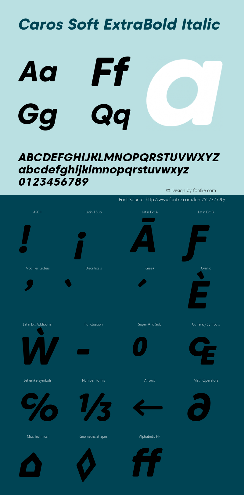 Caros Soft ExtraBold Italic Version 1.000图片样张