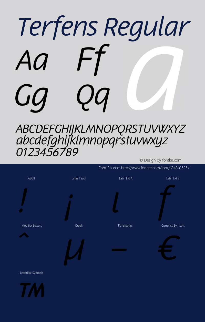 Terfens W01 Italic Version 1.00图片样张