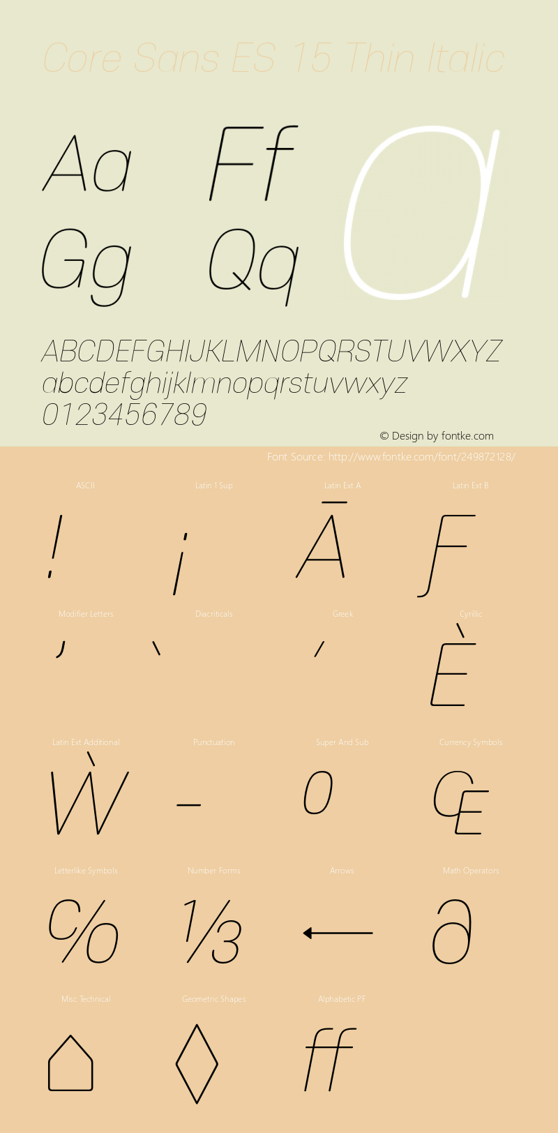 CoreSansES15ThinItalic Version 1.003图片样张