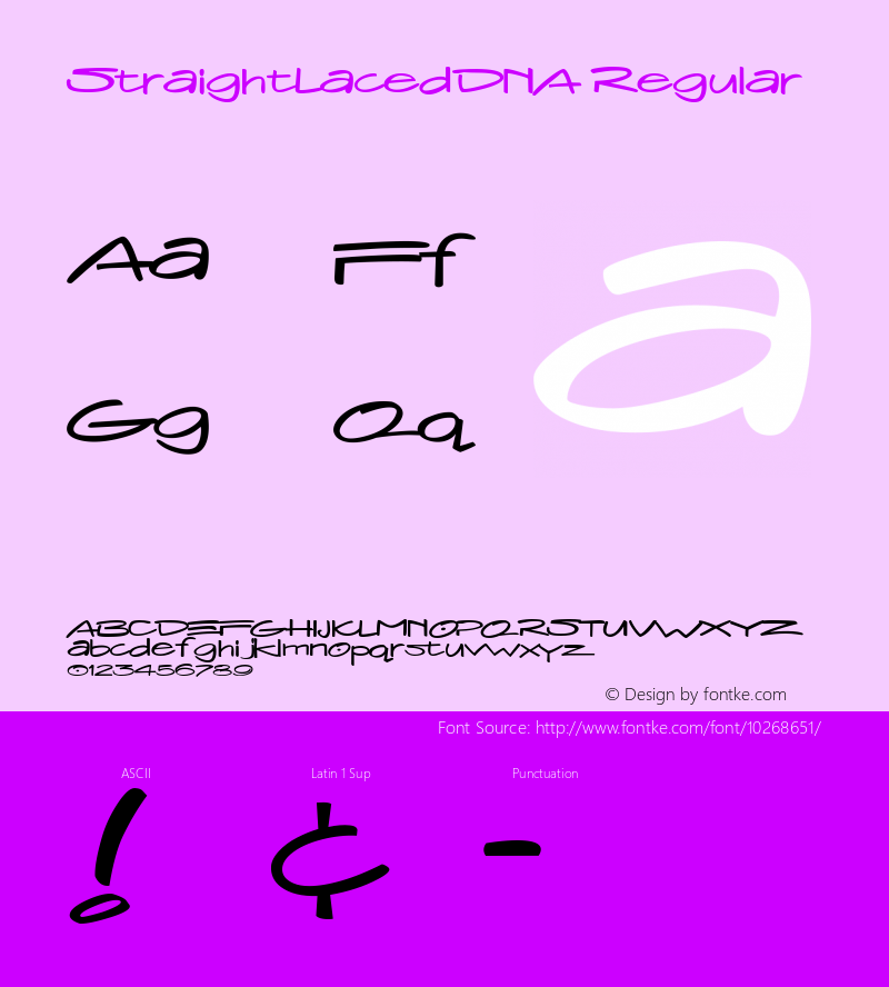 StraightLacedDNA Regular Macromedia Fontographer 4.1 9/25/01图片样张