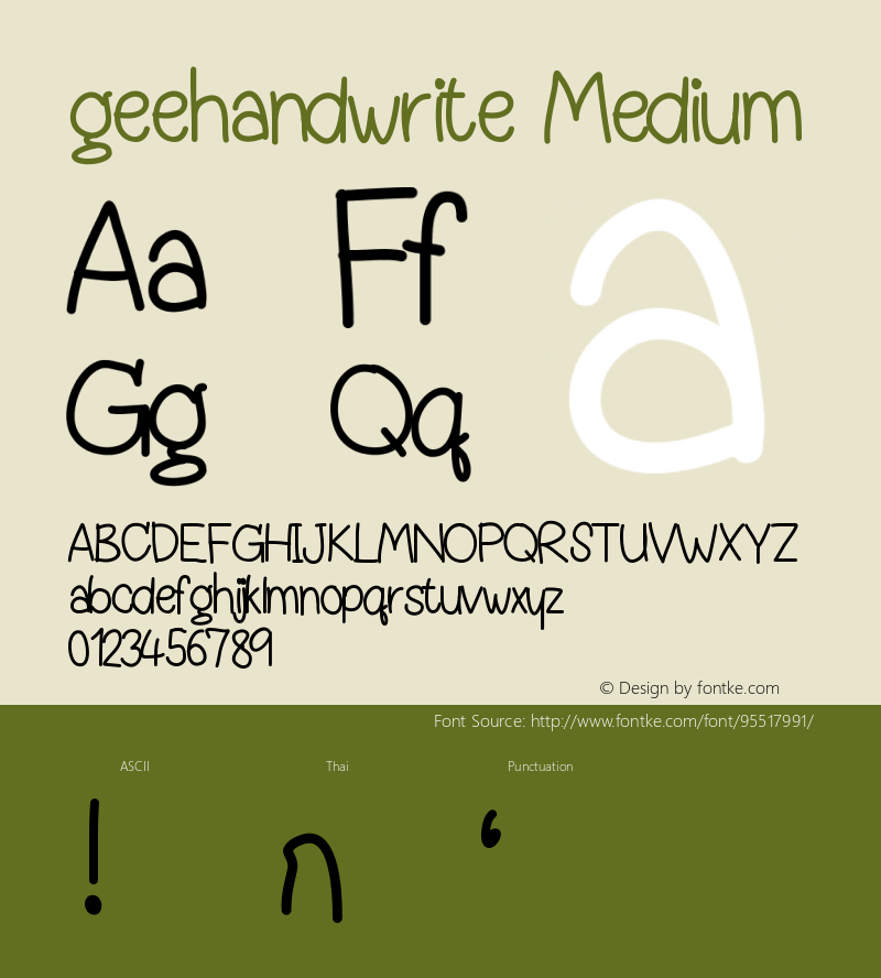 geehandwrite Version 001.000图片样张