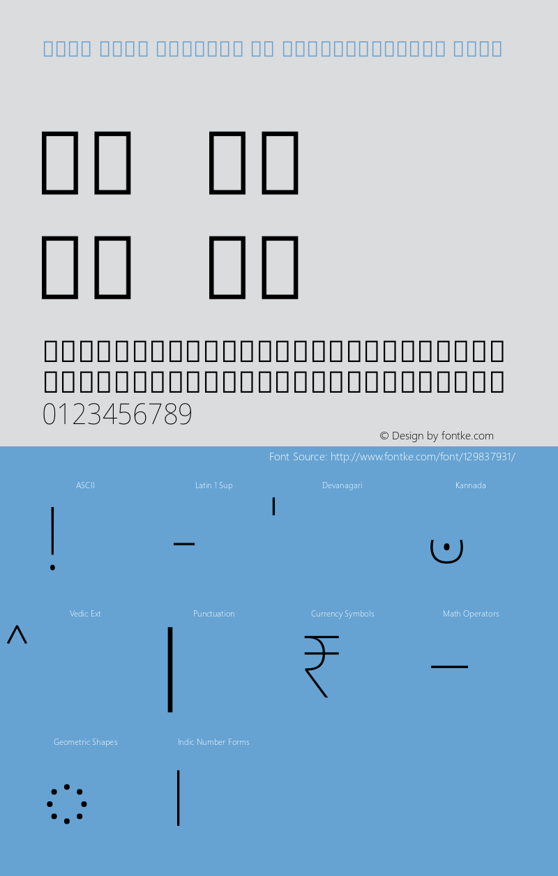 Noto Sans Kannada UI SemiCondensed Thin Version 2.001图片样张