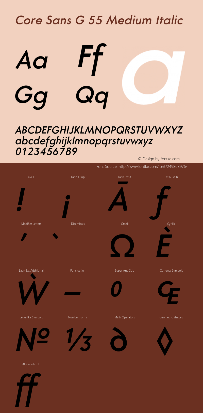 Core Sans G 55 Medium Italic Version 1.000图片样张