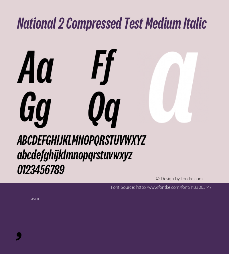 National2Comp-MediumItalicTest Version 1.004;hotconv 1.0.116;makeotfexe 2.5.65601;0图片样张