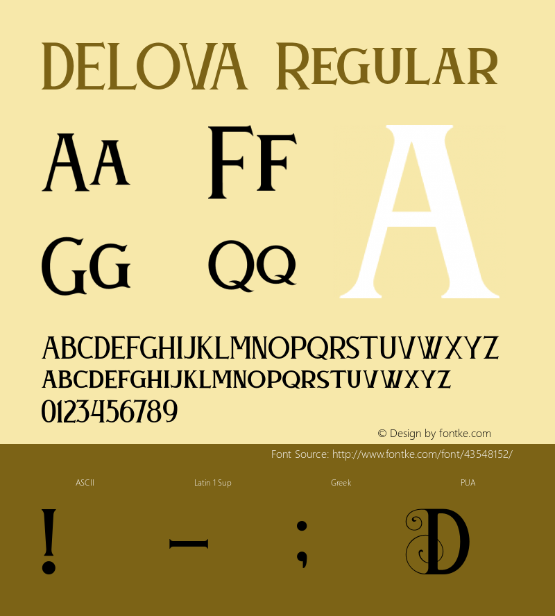 DELOVA Version 1.00;July 6, 2019;FontCreator 11.5.0.2427 64-bit图片样张