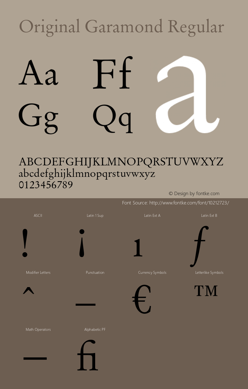 Original Garamond Regular 003.001图片样张