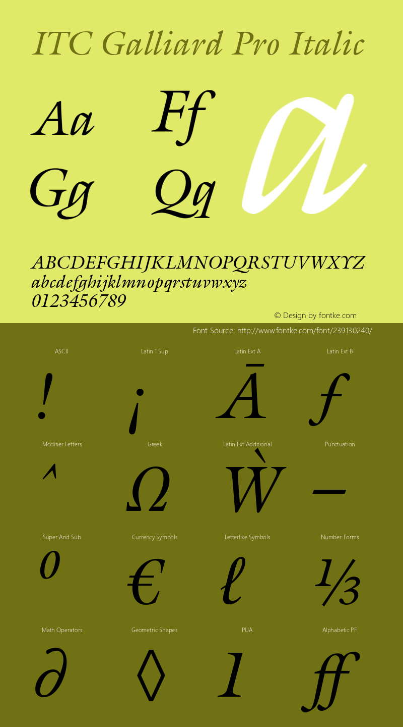 GalliardPro-Italic Version 1.000 Build 1000图片样张